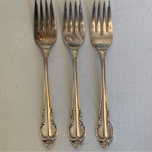3 International Holmes & Edwards Deep SILVER FASHION 6.75" Forks Fork Set 1957